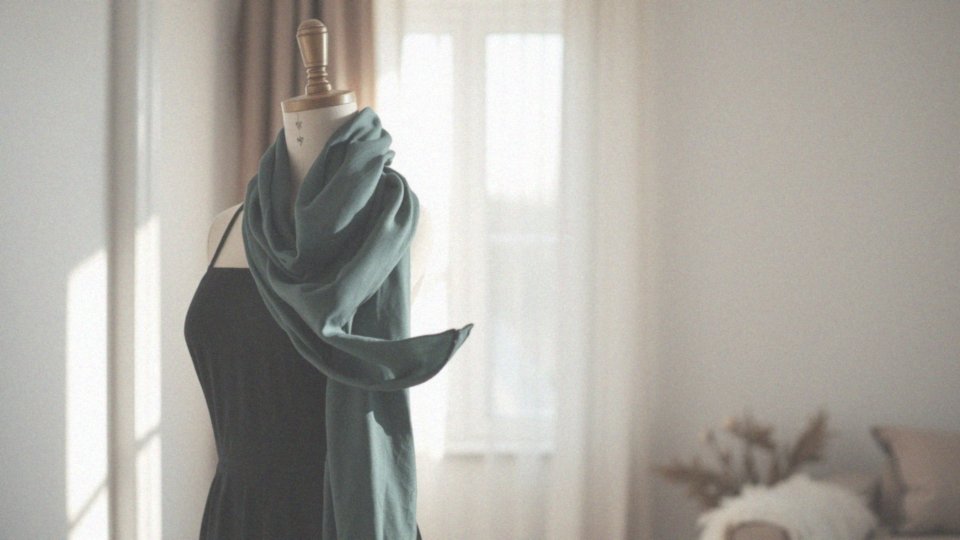 Jak długi, elegancki szal wpływa na stylizację z czarną sukienką?